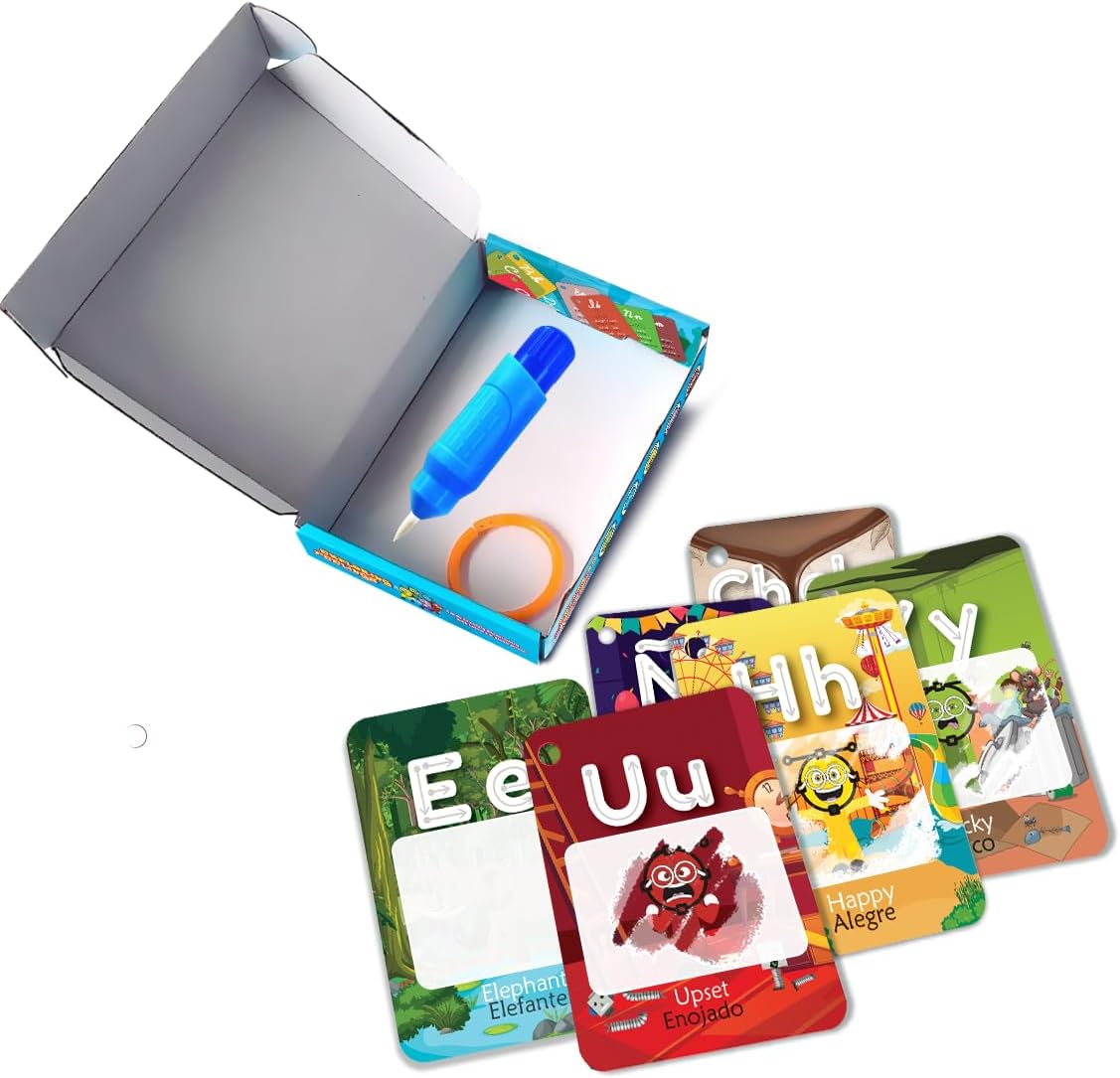 ABC Bilingual Magic Cards – Alphabet’s Initial Sound, Objects & Emotions Associations (30 Pieces)