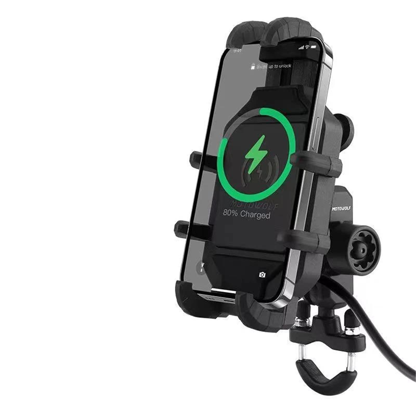 Per Supporto Telefono Moto Con Ricarica Wireless E Ammortizzatore Vibrazioni 3.0 (4-7 Pollici)(Charging- handlebar)