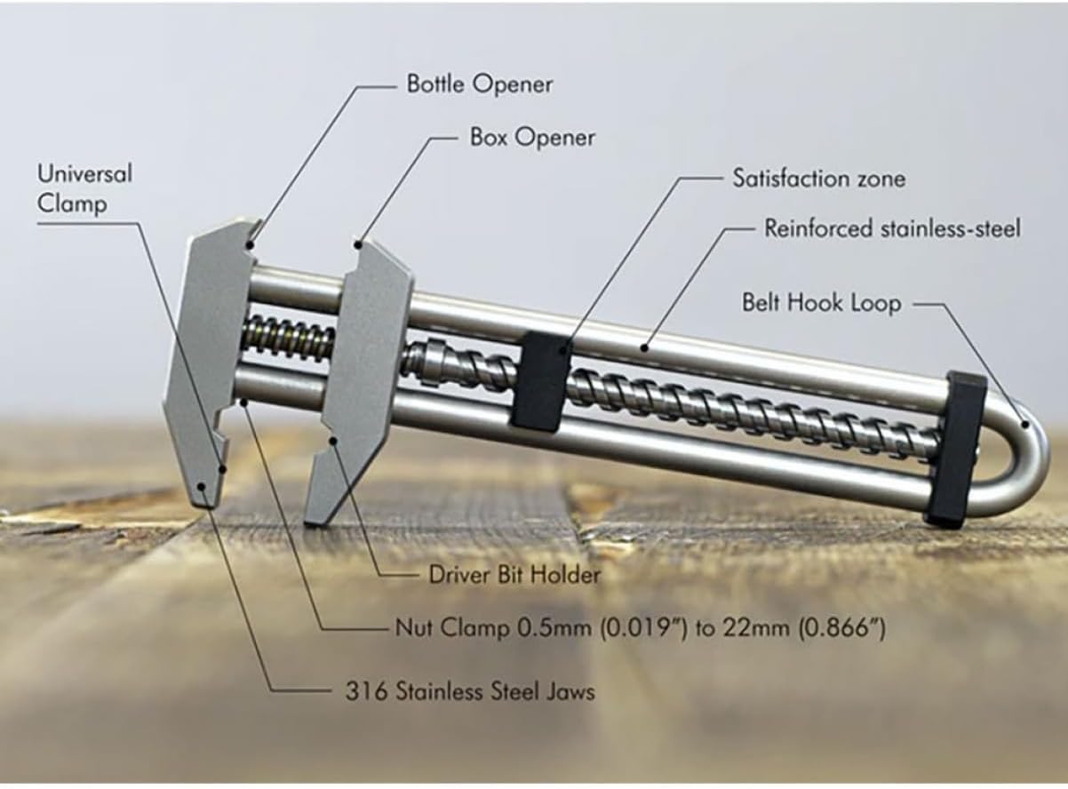 Multi-Function Stainless Steel Wrench Portable Adjustable Spanner for Home Repair Universal Tool Bottle Opener Household and Outdoor Use