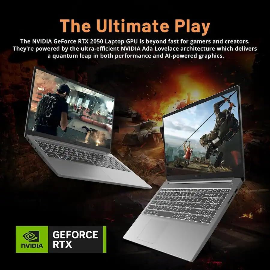 Image of Lenovo LOQ Essential 15.6 inch FHD 144Hz Gaming Laptop, Intel Core i5-12450HX (8 Cores, 12 Threads), 16GB DDR5, 512GB SSD, GeForce RTX 2050, HDMI, Wi-Fi 6, Bluetooth, Card Reader, Windows 11, Luna Grey
