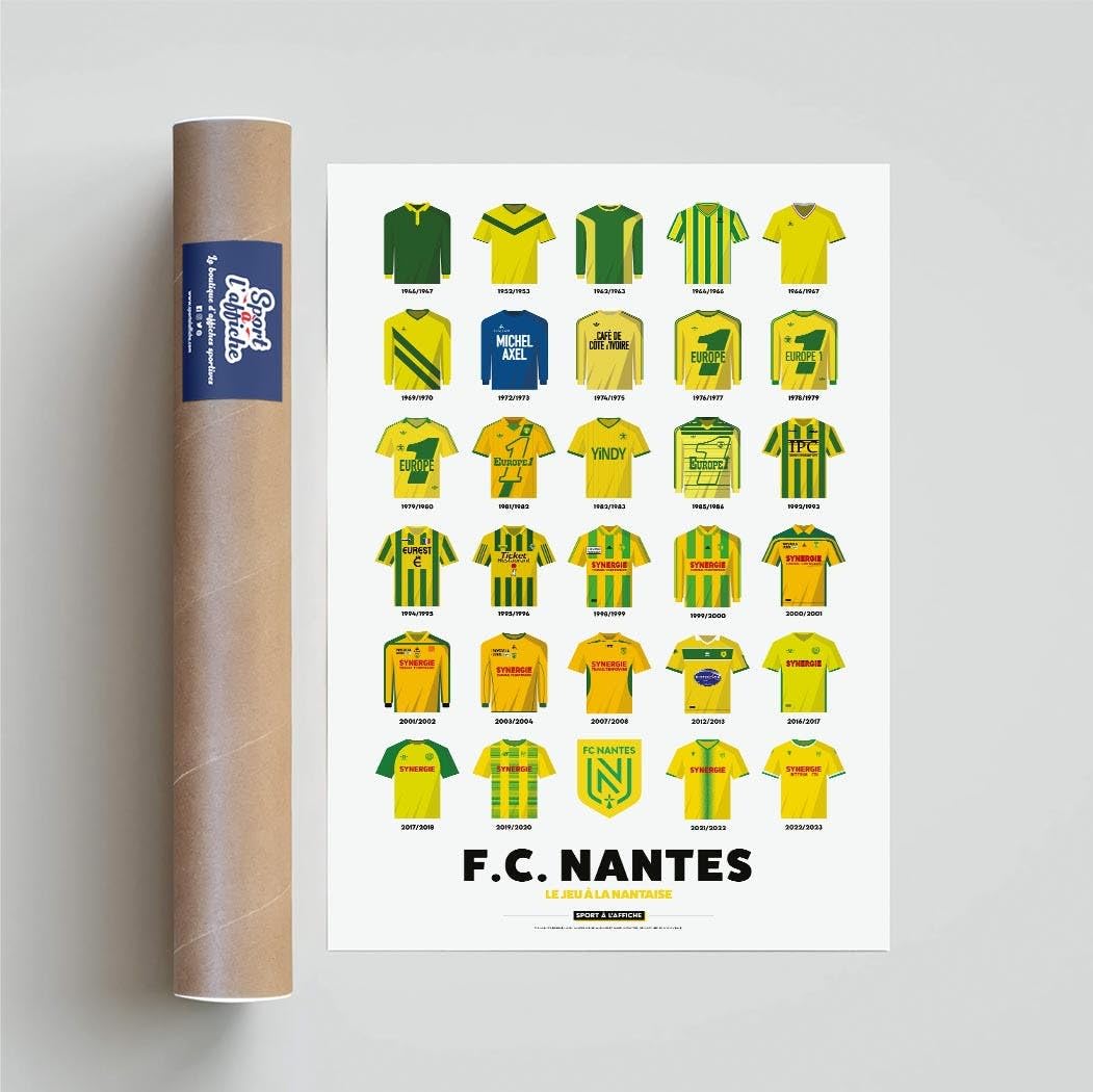 football poster Gondet FC Nantes équipe de France 1966
