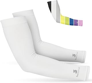 SportsTrail Cooling Arm Sleeves Men Women Youth - UPF 50+ Breathable UV Sun Protection for Running Cycling Golf Sports