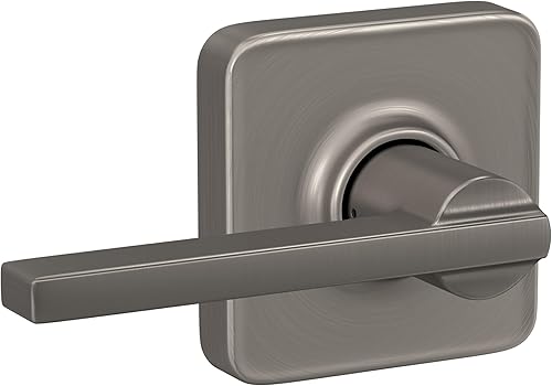 Miniatura 304 de Schlage Latitude F10 LAT 622 CEN Manija de paso con roseta Century, para pasillo y armario, negro mate Mate negro