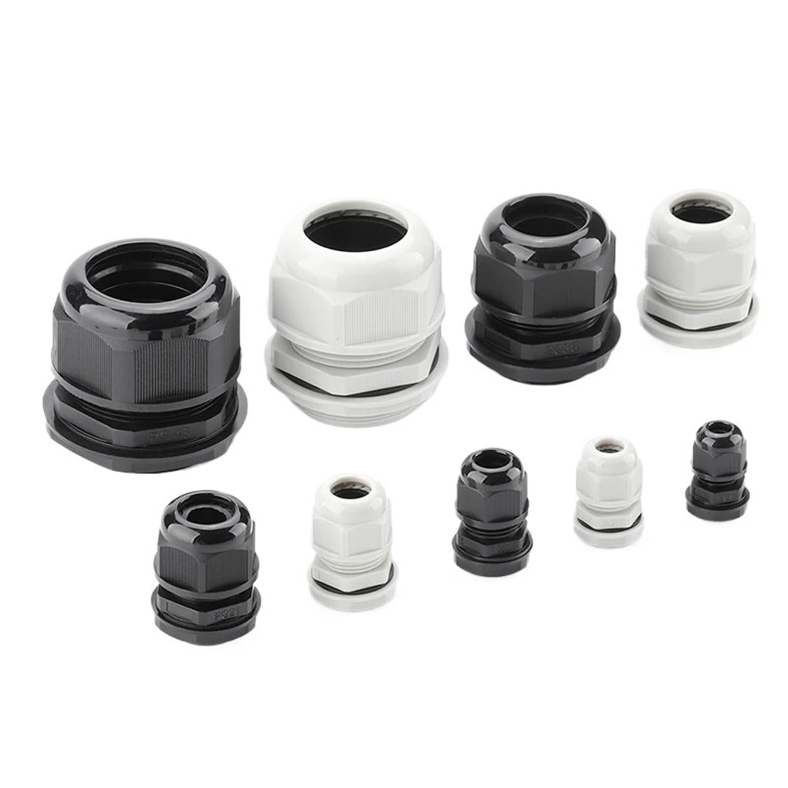 10 Stück wasserdichte Kabelverschraubungen NPT 1/4 NPT 1/2 NPT 3/8 Kupplung für Kabel aus schwarzem Nylon schwer entflammbar Anschluss für Kabel von 4 bis 25 mm IP68(G3l4 Fit 13-18 White)