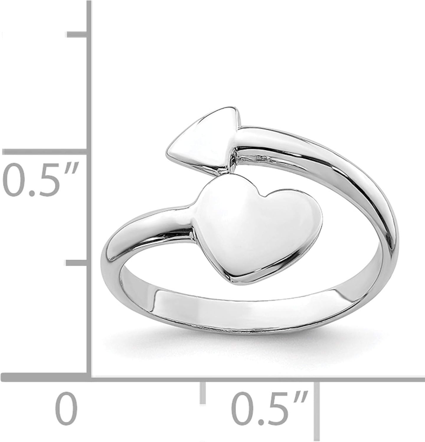 Sterling Silver Rhodium-Plated Heart With Arrow Toe Ring - Jewelry By Sweet Pea