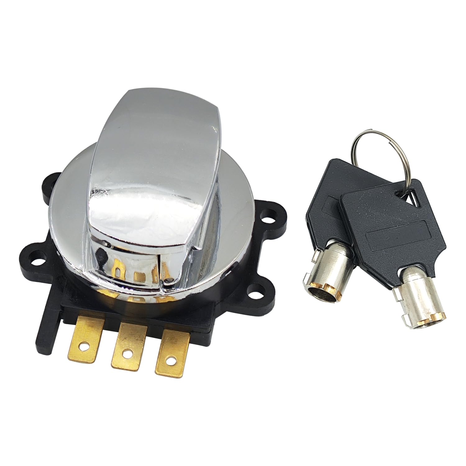 Ignition Key Switch for Harley Davidson, Ignition Switch for 93-13 Harley Dyna Softail Road King Fatboy Big Twin FLSTC, Chrome