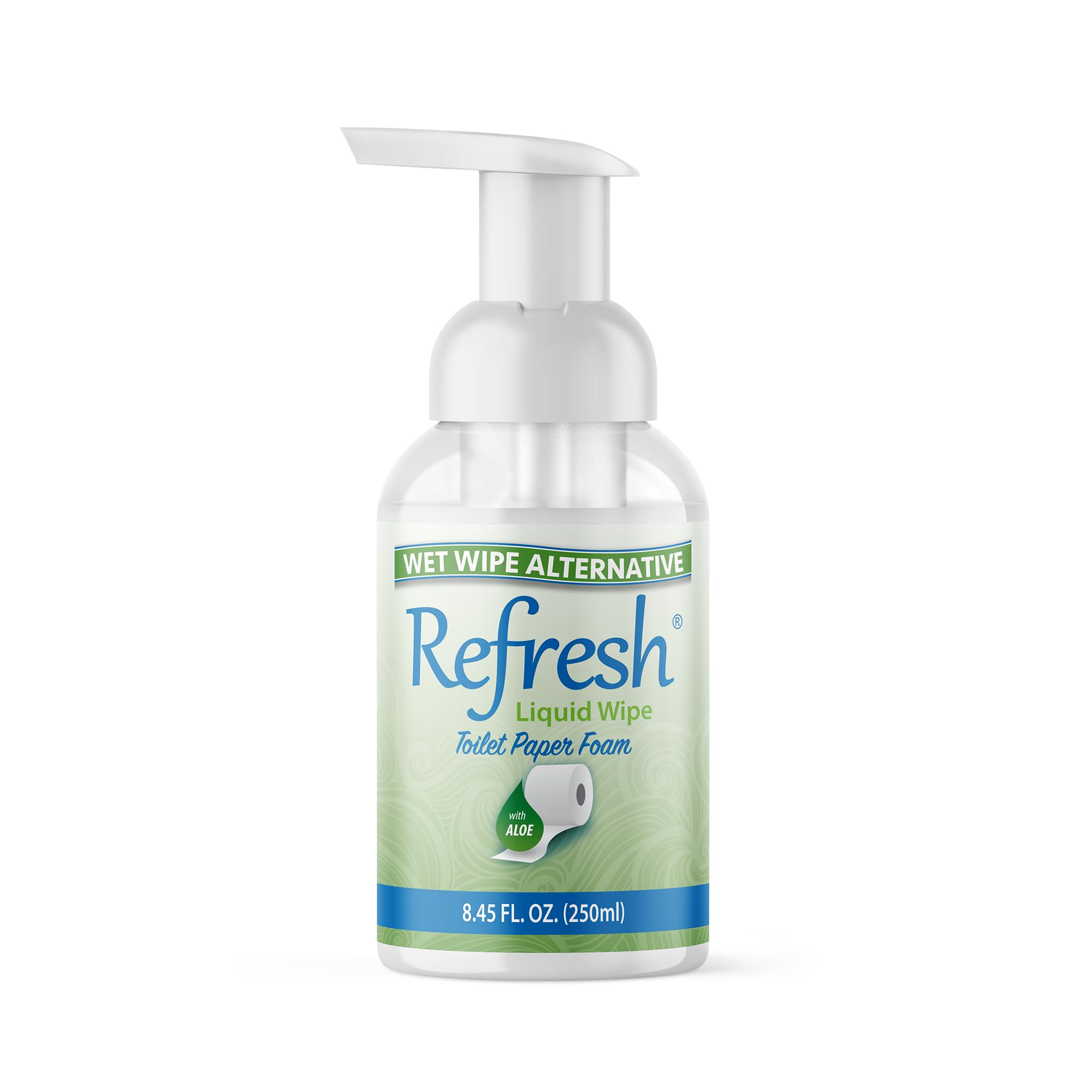 Refresh Liquid Wipe Toilet Paper Foam – Eco-Friendly Flushable Wet Wipe Alternative, Cleanses & Soothes with Witch Hazel & Aloe, Septic & Plumbing
