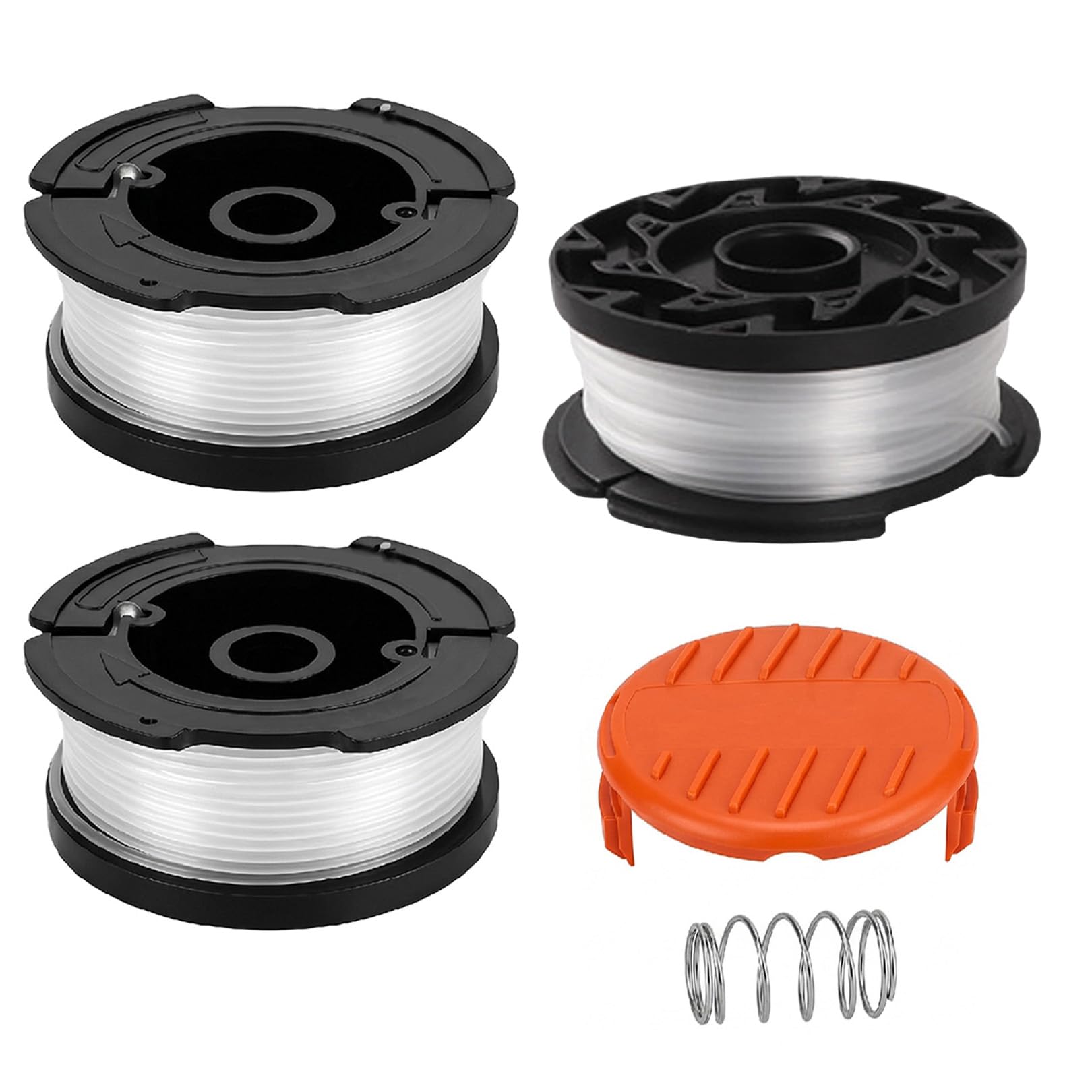 3 Pcs Strimmer Spool,Black and Decker Strimmer Spool Replacement,Line Spools Replacement with 1 Cap 1 Spring,Nylon Wire Refills Cord Compatible with AF-100 GL400 ST5530-GB GLC3630L20-GB BESTA525-530