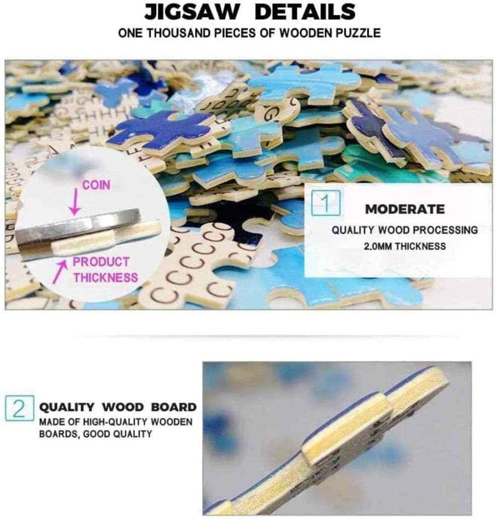 TYmall 1000 Piece Jigsaw Puzzles Japanese Art Cherry Blossom Trees Cherry Trees Challenging Jigsaw Puzzles