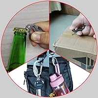Vista 4 de Clip de llavero de mosquetón de titanio, 3 en 1, soporte para llavero múltiple, clip de liberación rápida de tamaño de palma EDC para regalo