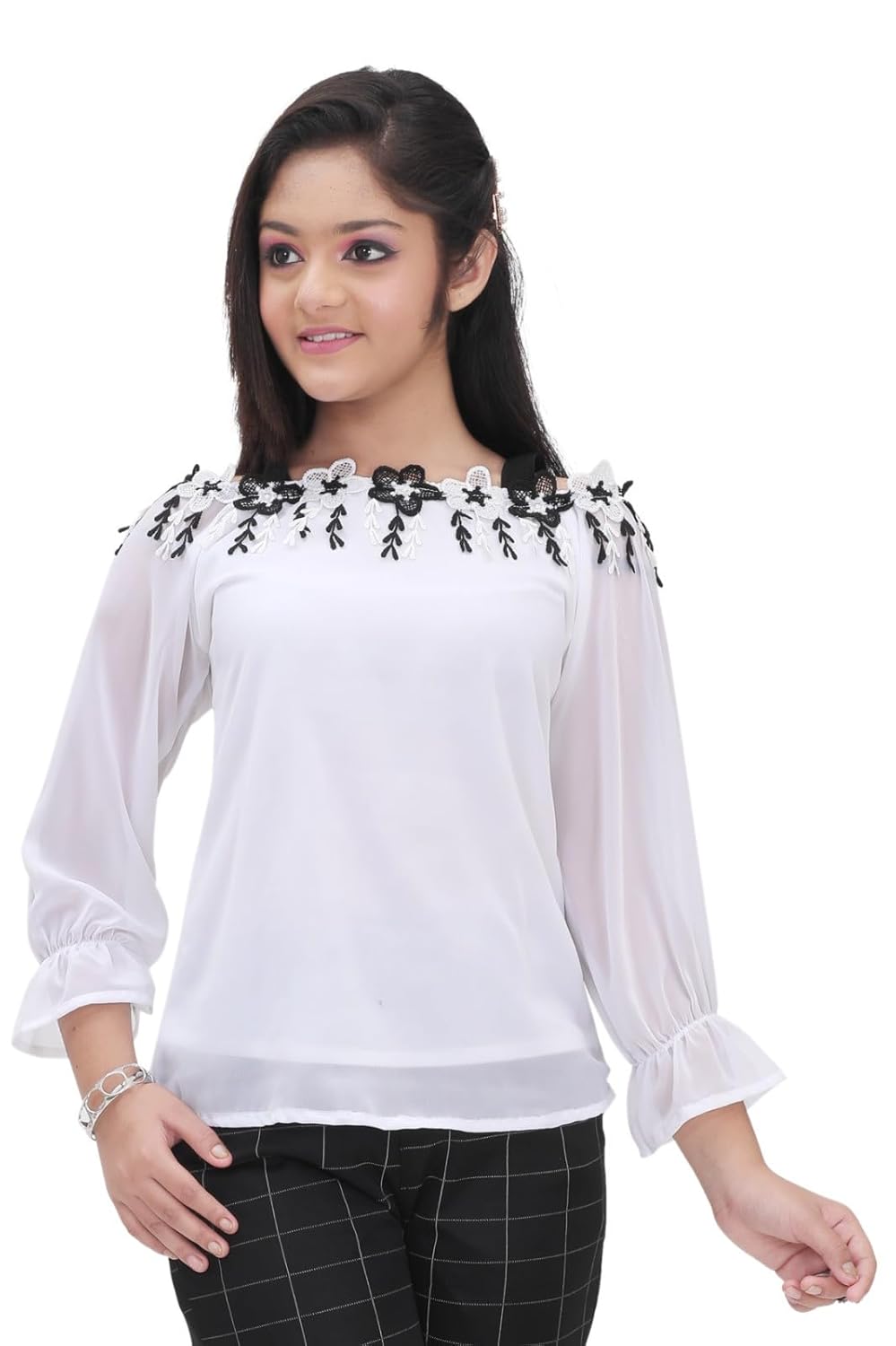 Anasuya Creation Girl’s Rayon Western Regular Full Sleeves Top Anasuya Creation Girl’s Rayon Western Regular Full Sleeves Top