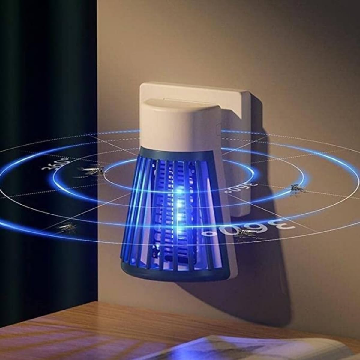 Arica Mosquito Insect Bug Zapper Trap Killer LED Lamp, Electronic Mosquito Killer Machine Trap Lamp-Mosquito Killer Lamp for Home,Electric Machar Mosquito Killer lamp Round (ASORTED)-image-4