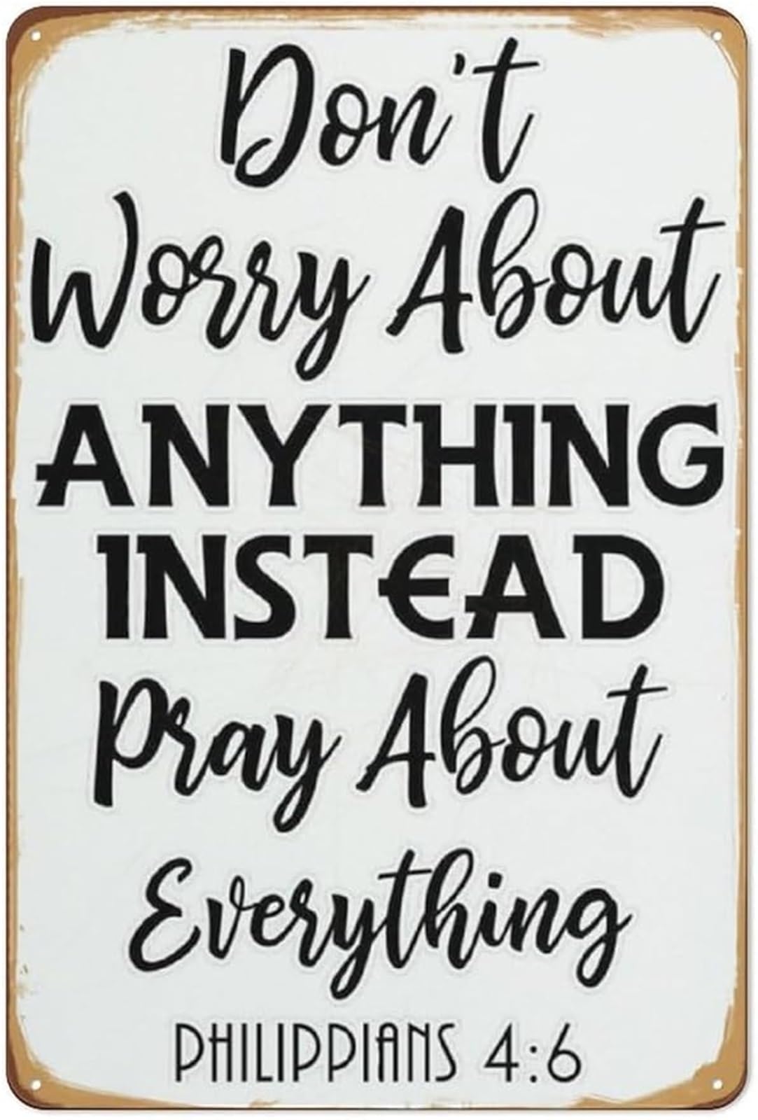 MQXFCZUX Serene Faith Sign Metal Sign Let Go Let God Pray Vintage Wall-Art for Home Porch Sunroom 8 X 12 inch