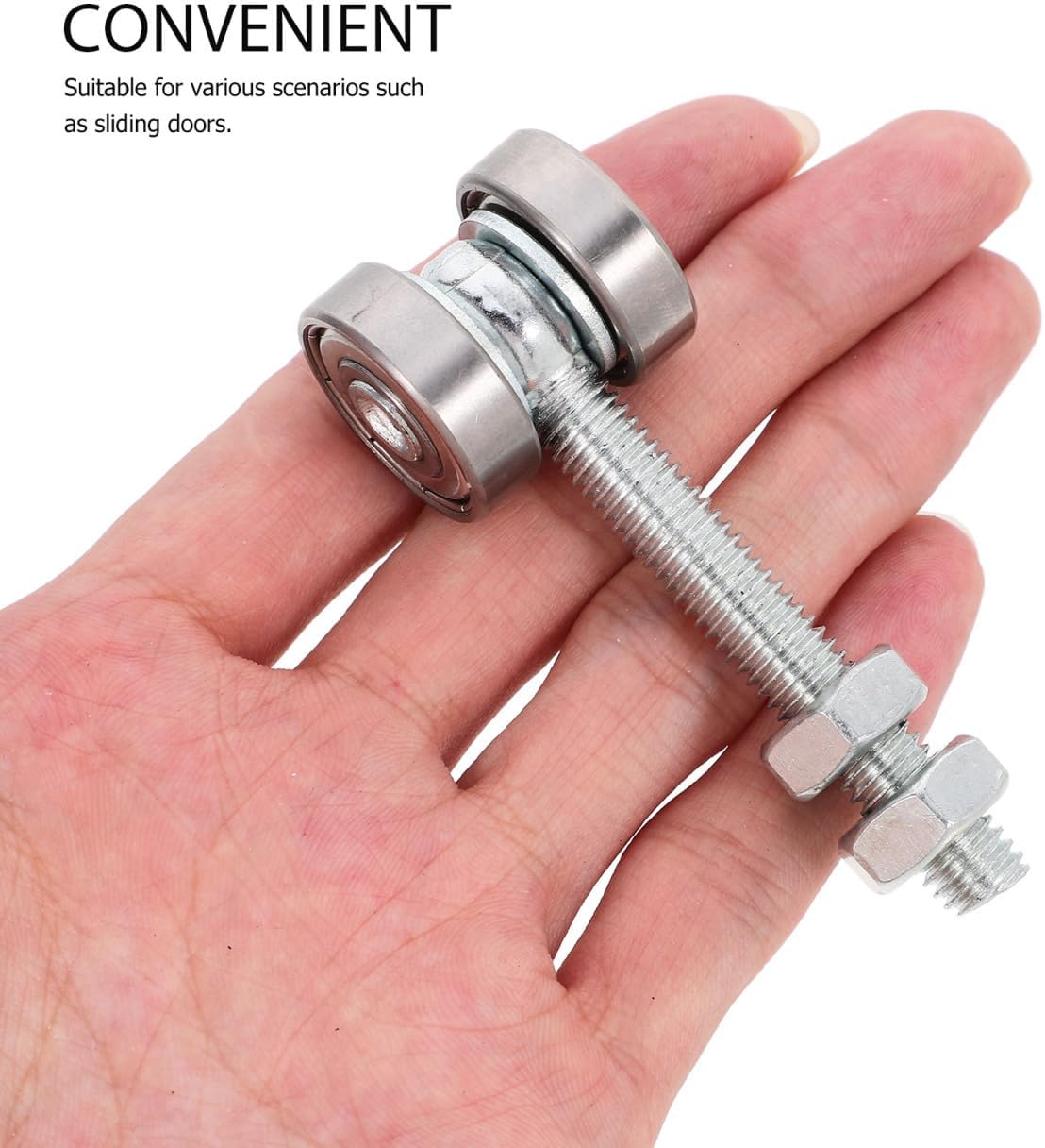 HOMSFOU Stainless Steel Sliding Door Pulley 2.79 Inch Double Bearing Groove Wheel for Smooth Operation on Sliding Doors Cable Cars Patio Gates