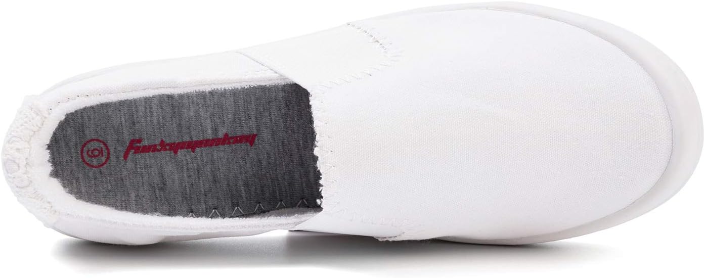 FUNKYMONKEY Shoes for Women, Comfort Low Top Canvas Slip On Sneakers Classic Casual Walking Shoes - Image 3