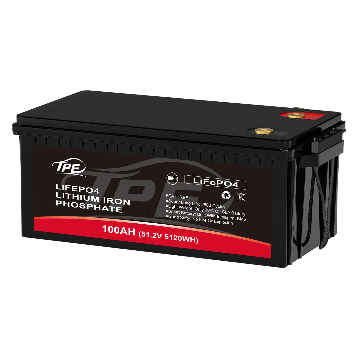 48V100AH TPE Lifepo4 Deep Cycle Lithium Phosphate Battery with BMS - 6000+ Cycles & 10-Year Life. For RV, Marine, Camping, Boat, Solar etc