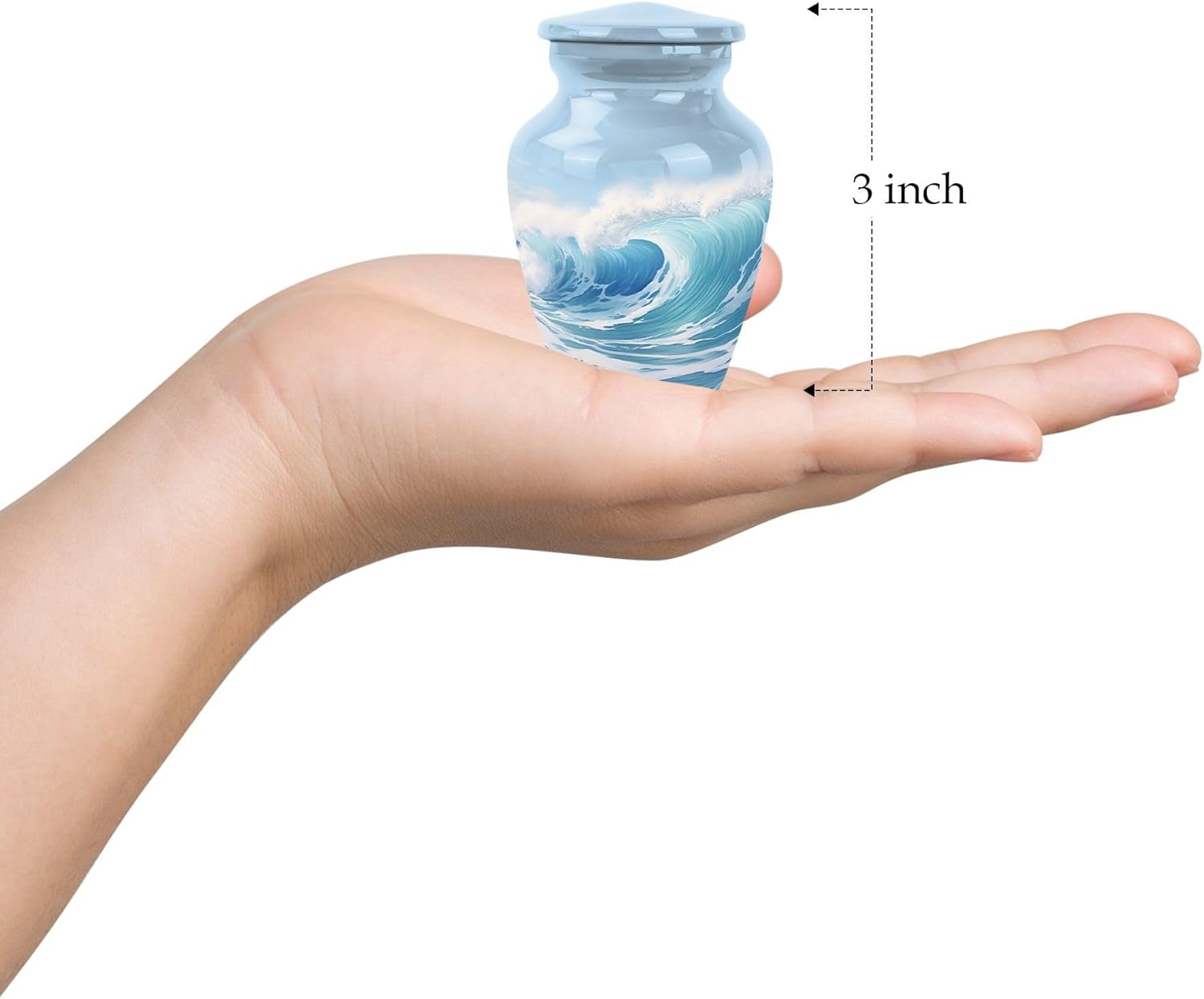 Ocean Urns for Human Ashes Keepsake Male - Small Burial Urn for Adult Female - Cremation Mini Urn for Ashes for Women - Human Urns for Dad 3 Inch