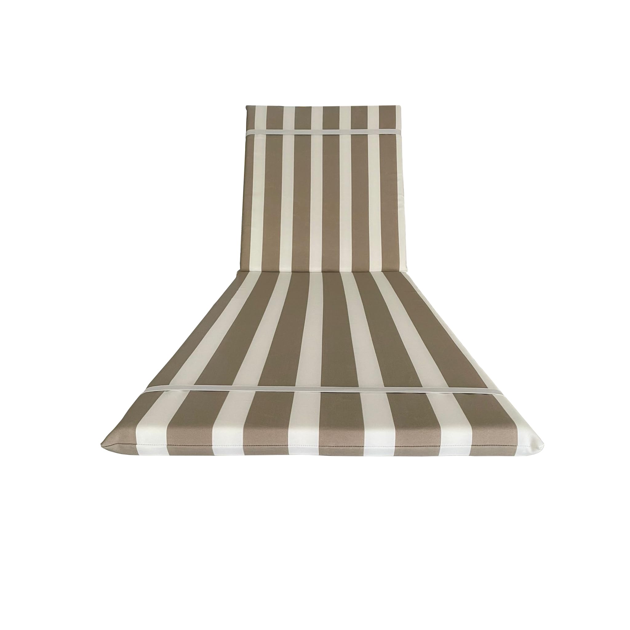 Il Tuo Artigiano Design Cuscino Impermeabile per Lettino prendisole fasciato - 190x60 cm Poliestere Idrorepellente - Cuscino sfoderabile made in Italy (Bianco e beige)
