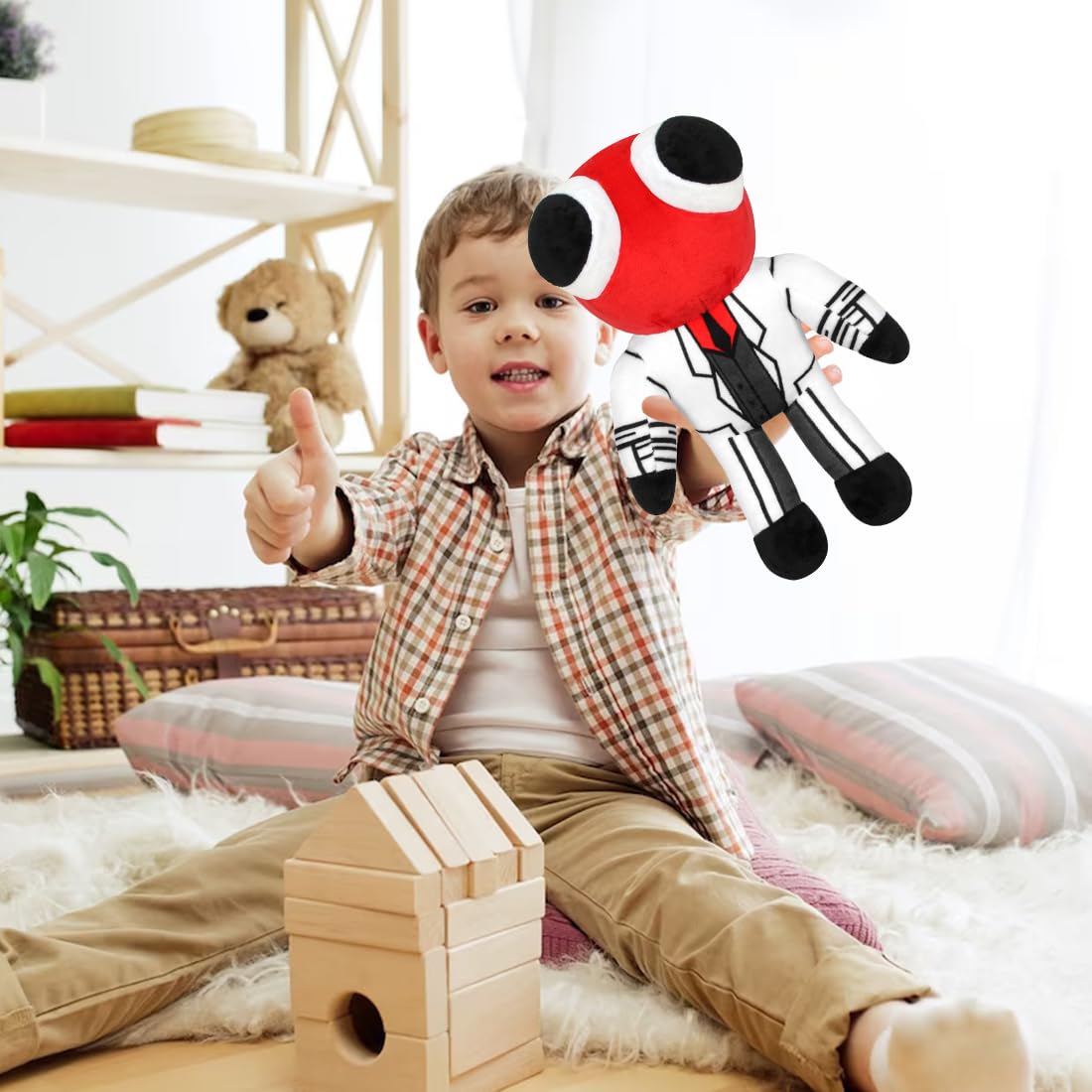Zaloife Peluche Jouet Monstre Blanc, xxcm Jeu d'horreur Peluche Feature Plush Poupée en Peluche, Figurine en Peluche Cadeau pour Enfants