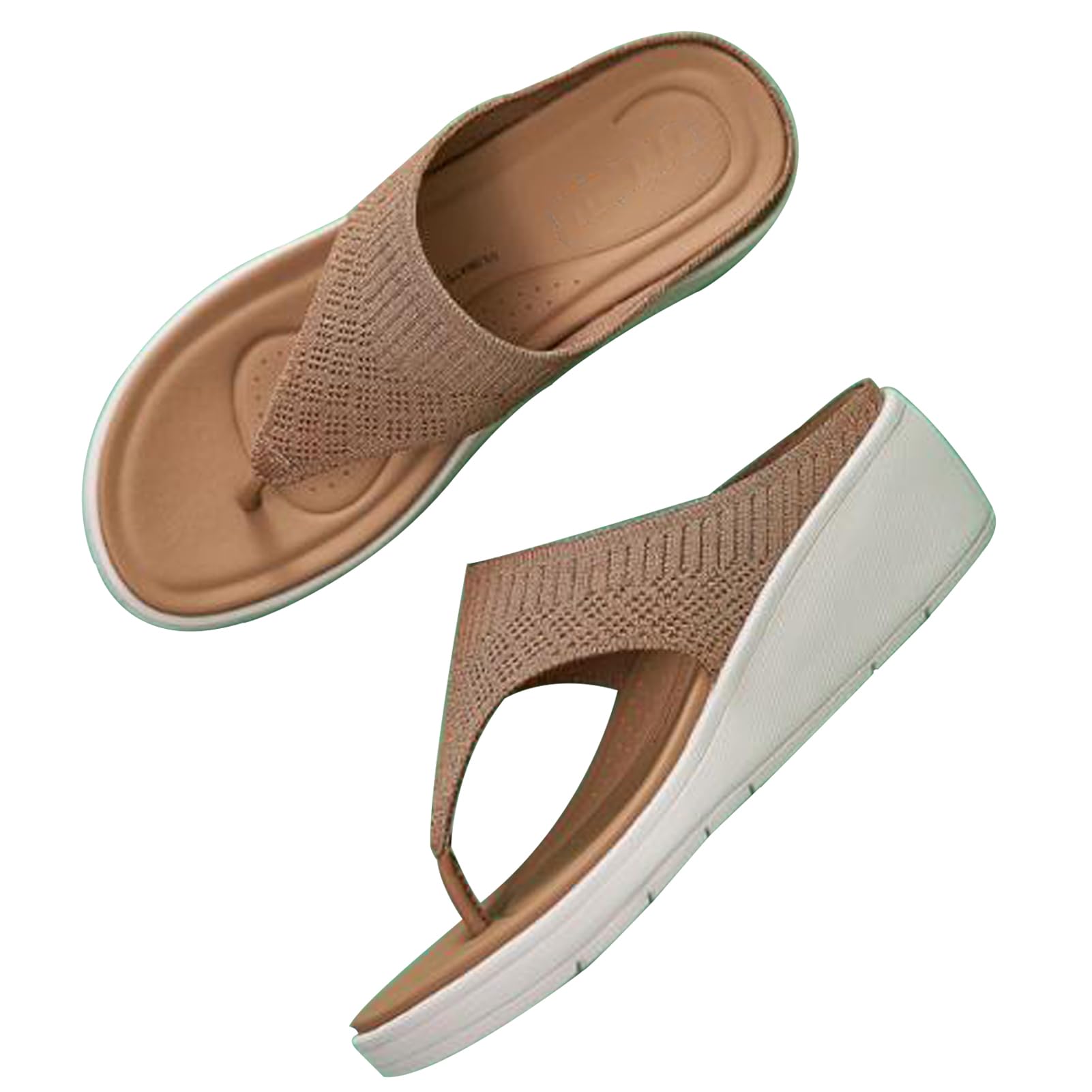 Sandales de marche femme été confortables orthopédiques marron en maille