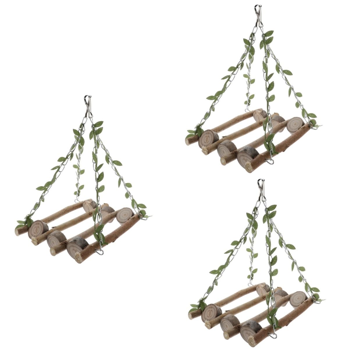 Kisangel 3 Piezas De Juguetes para Loros Columpios para Pájaros Columpio para Pájaros Juguetes Colgantes para o Colgante De Madera Soporte para Loros o para