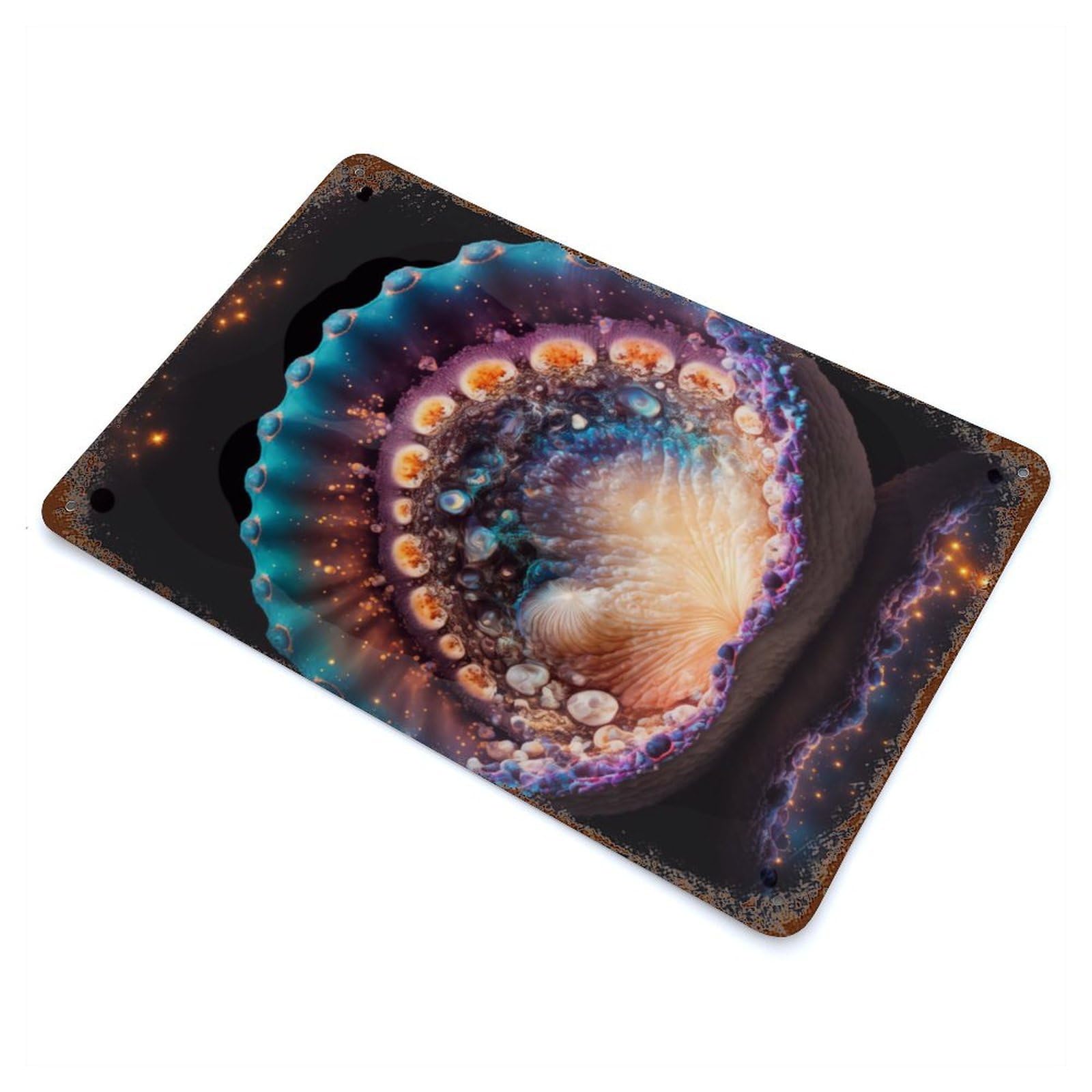 Galactic Clam 11.8"x7.9" Decorative Tin Sign, Classic Wall Plaque for Cafe, Home Bar And Lounge Decor