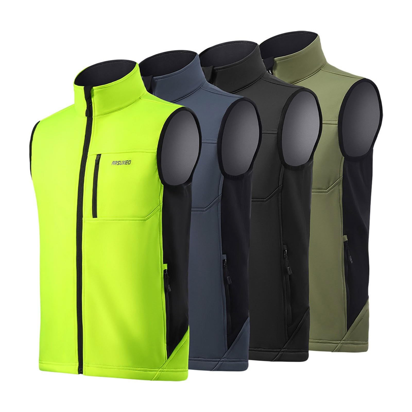 Chaleco de motorista para hombre, resistente al viento, impermeable, de forro polar, ligero, transpirable, impermeable, para correr, ciclismo, ciclismo