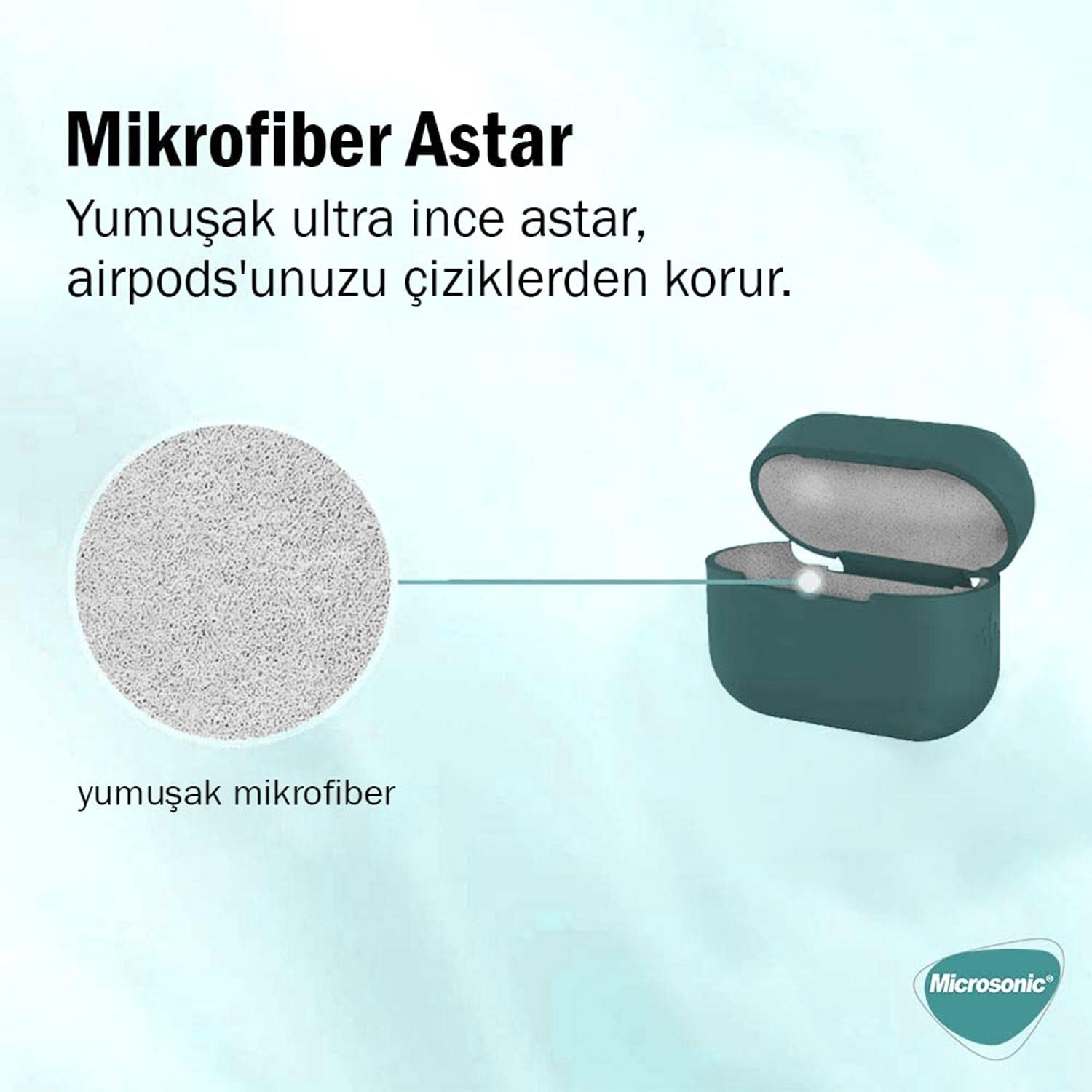 Microsonic Airpods 4.Nesil/ANC Liquid Silicone Lansman Pembe [AirPods 4 ile Uyumlu Kılıf - Pembe]