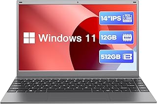 Laptop, Windows Laptop Computer, 12GB RAM 512GB SSD, Intel Quad-Cores N4120 Processor, 14" Full HD Windows 11 Pro Laptops, Support 2.4G/5G WiFi, Bluetooth 4.2, USB 3.0, Long Lasting Battery