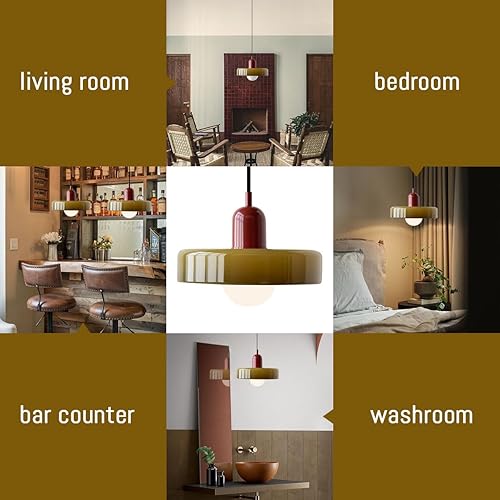 Miniatura 3 de Lámparas colgantes verdes modernas de cristal grande para isla de cocina, luces colgantes con cúpula de cristal pantalla de cristal de mediados de