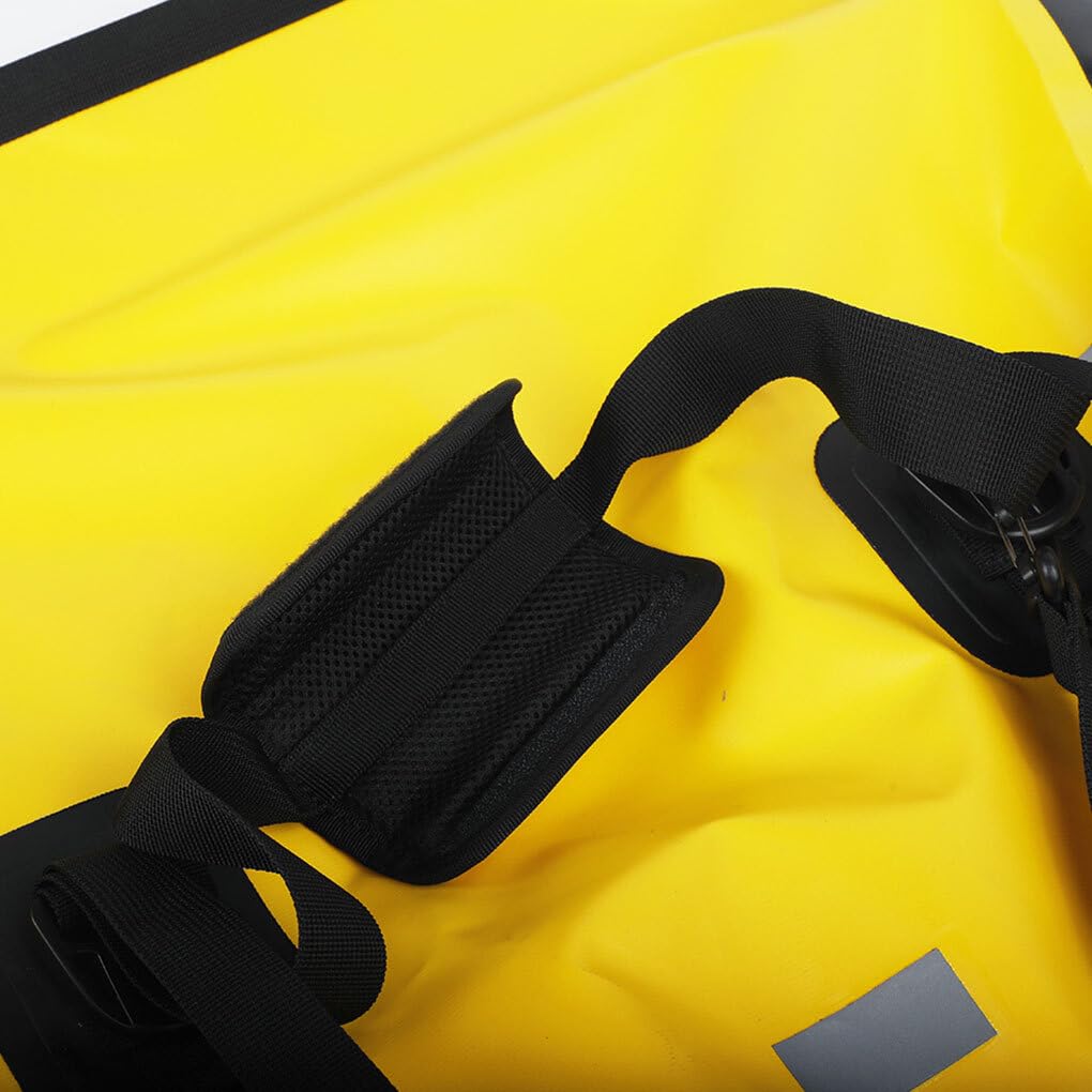 Bolsa de Asiento Trasero para Ciclismo de Larga Distancia Solución de Almacenamiento espaciosa y Elegante para Ciclistas PVC con Accesorio, Amarillo, 50L