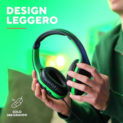 GXTrust 415X Zirox Cuffie Gaming Leggere per Xbox Series X/S con Driver da 50 mm, Jack Audio 3.5 mm, Cavo 1,2 m, Archetto Regolabile, Cuffie con Microfono Over-Ear - Nero/Verde - Cuffia gaming - Immagine 4