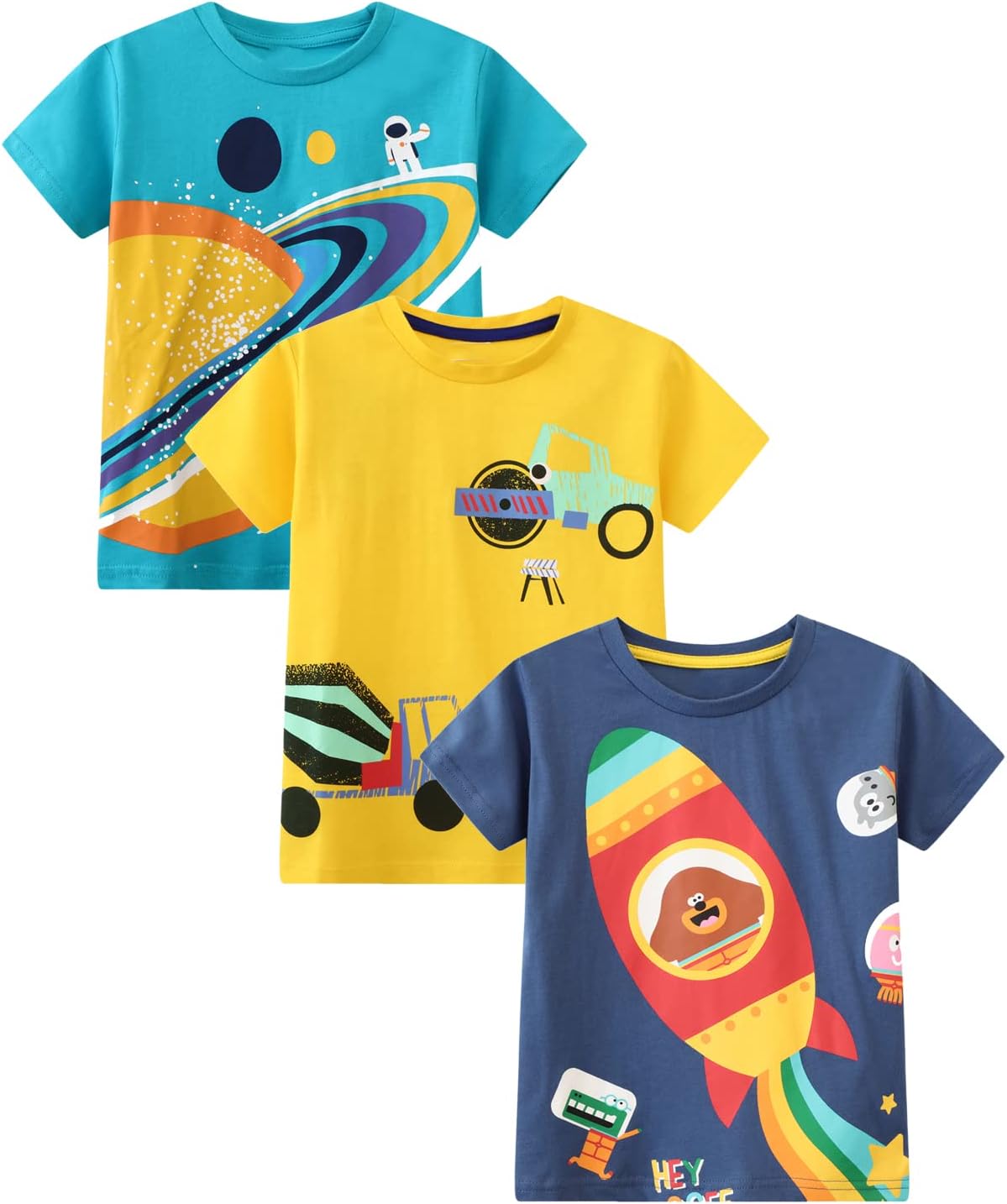 Toddler Boys’ Short Sleeve Tees Cotton Casual Graphic Crewneck Summer Top Clothes T-Shirts