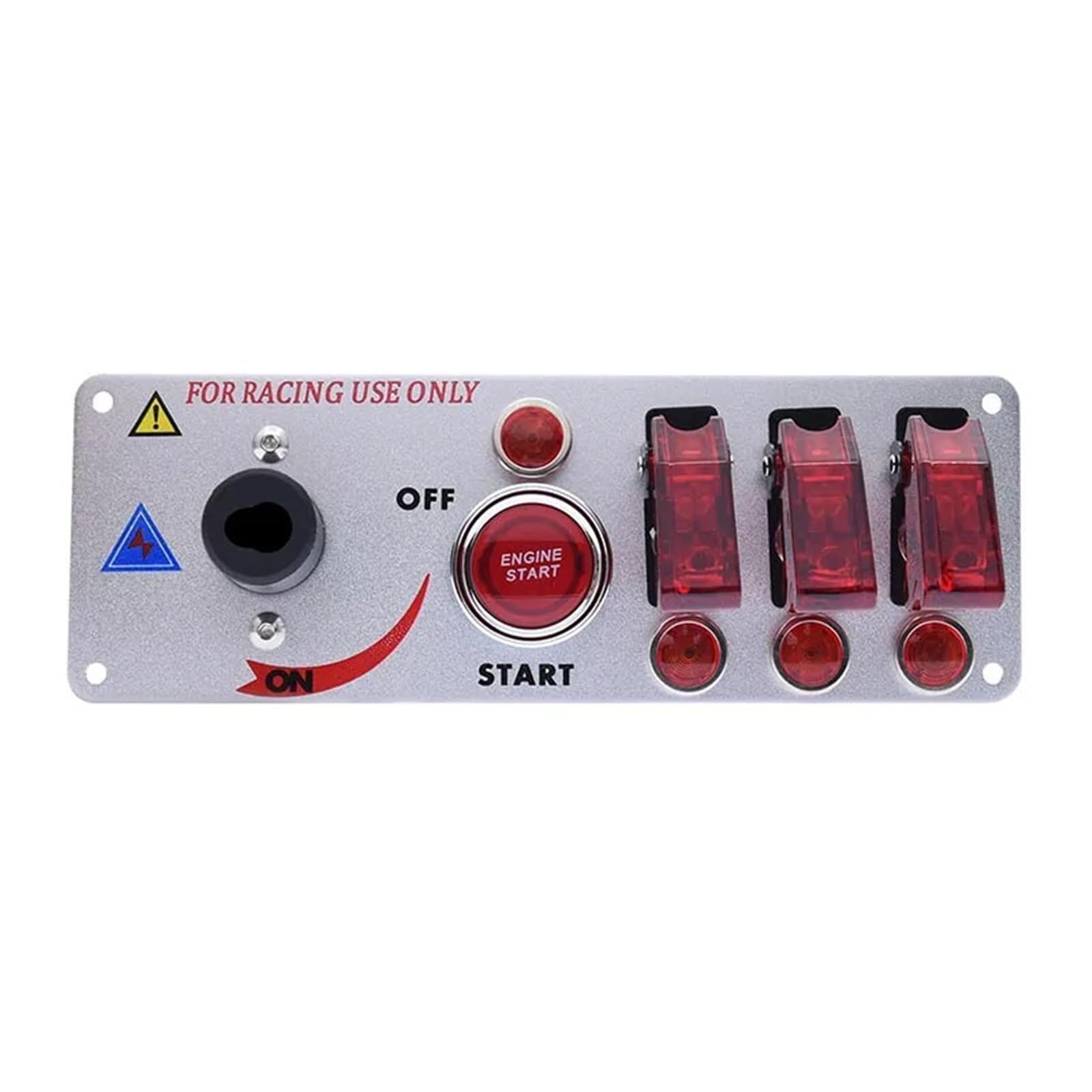 Pulsador Momentáneo‌ Panel de interruptores de encendido LED para coche, 2/4 palancas, apto para motor de coche de carreras, botón pulsador de arranque de 12 V.