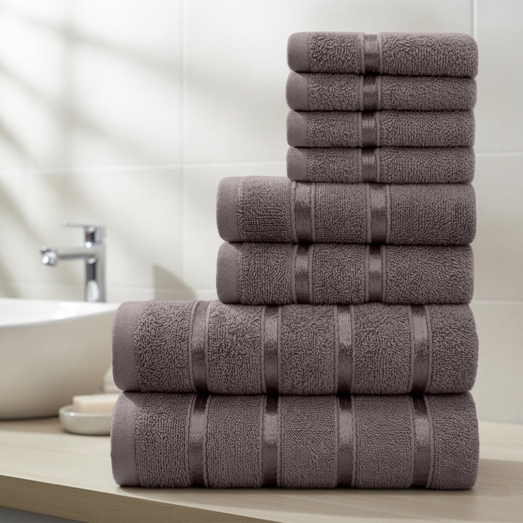 Smart Living 8 Piece Cotton Towel Bale Set - Grey