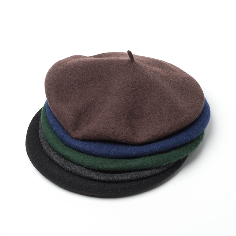 JH JOEJERRY Wool French Beret Hat for Men & Women -Solid Color