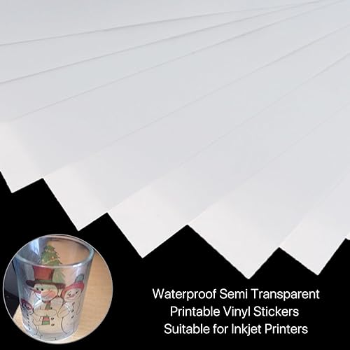 Miniatura 8 de Adhesivos de vinilo impermeables imprimibles A4 semitransparente translúcido autoadhesivo personalizable para impresoras de inyección de tinta