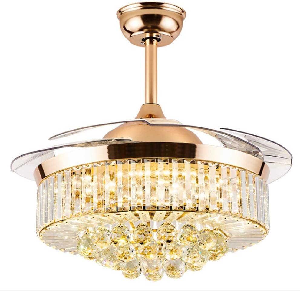Buy 1 get 1 42 Inch Luxury Crystal Retractable Ceiling Fan with Light Remote Control ,LED 3 Color Changing Fan Light Silent Invisible Fan Chandelier Lighting (Rose Gold) 40% Off Discount 42 Inch Luxury Crystal Retractable Ceiling Fan with Light Remote Control ,LED 3 Color Changing Fan Light Silent Invisible Fan Chandelier Lighting (Rose Gold)