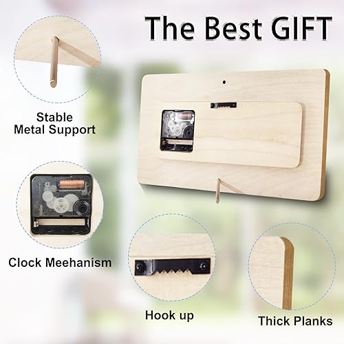 Miniatura 7 de Reloj de madera personalizado con foto, reloj de escritorio grabado con texto personalizado, reloj de pared para decoración de habitación, regalos