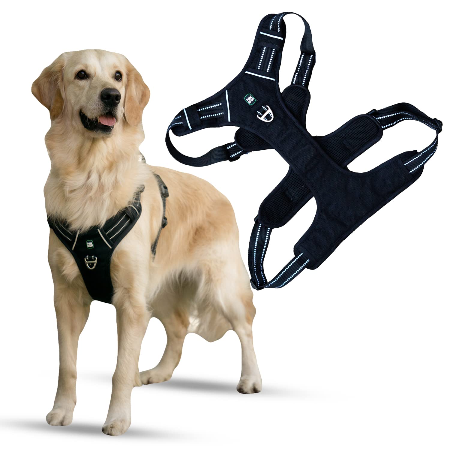 Pawstop Dog Harness Dog Belt No-Pull Dog Harness with 2 Leash Clip Dog Belt Dogs Chest Belt for Dogs Dog Belt for Large Dogs, Medium Dogs, Small Dogs Dog Harness for Puppy -Black Medium (B0BSNGB8XB) Amazon Price History, Amazon Price Tracker