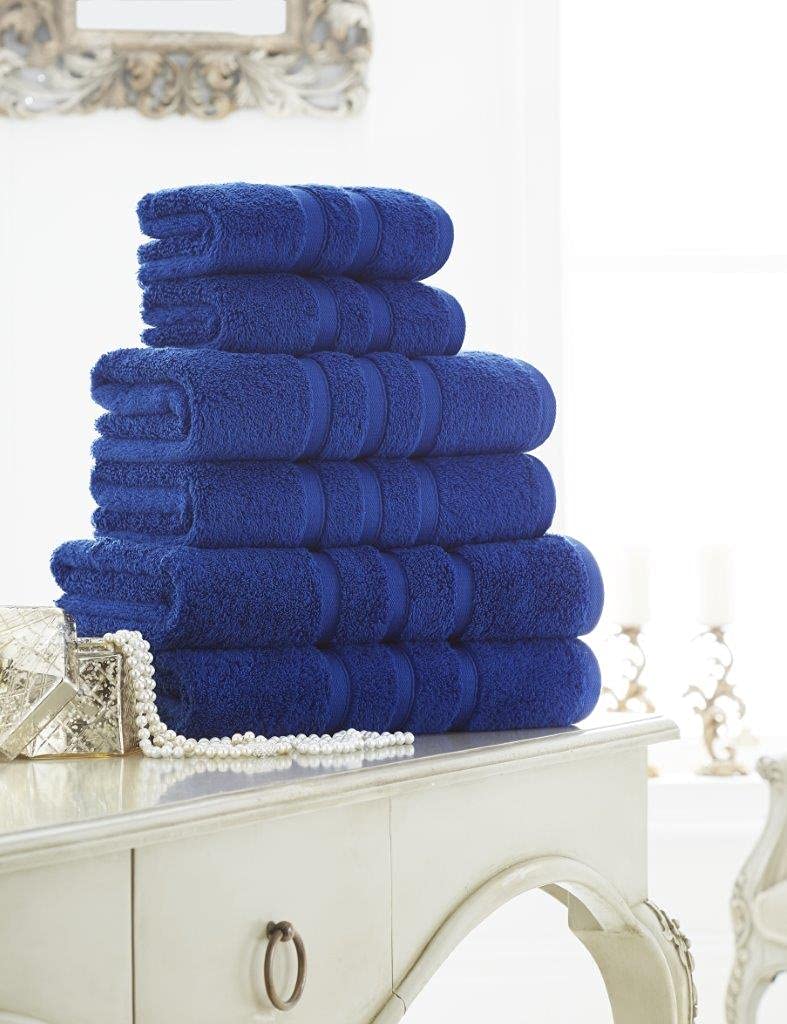 Artistic Fashionista Limited Pure Egyptian Cotton Hotel Quality Super Soft Thick & Absorbent ZERO TWIST Hand Towel, Bath Towel, Bath Sheet, Jumbo Bath Sheet (Blue, Hand Towel - Pack 2)