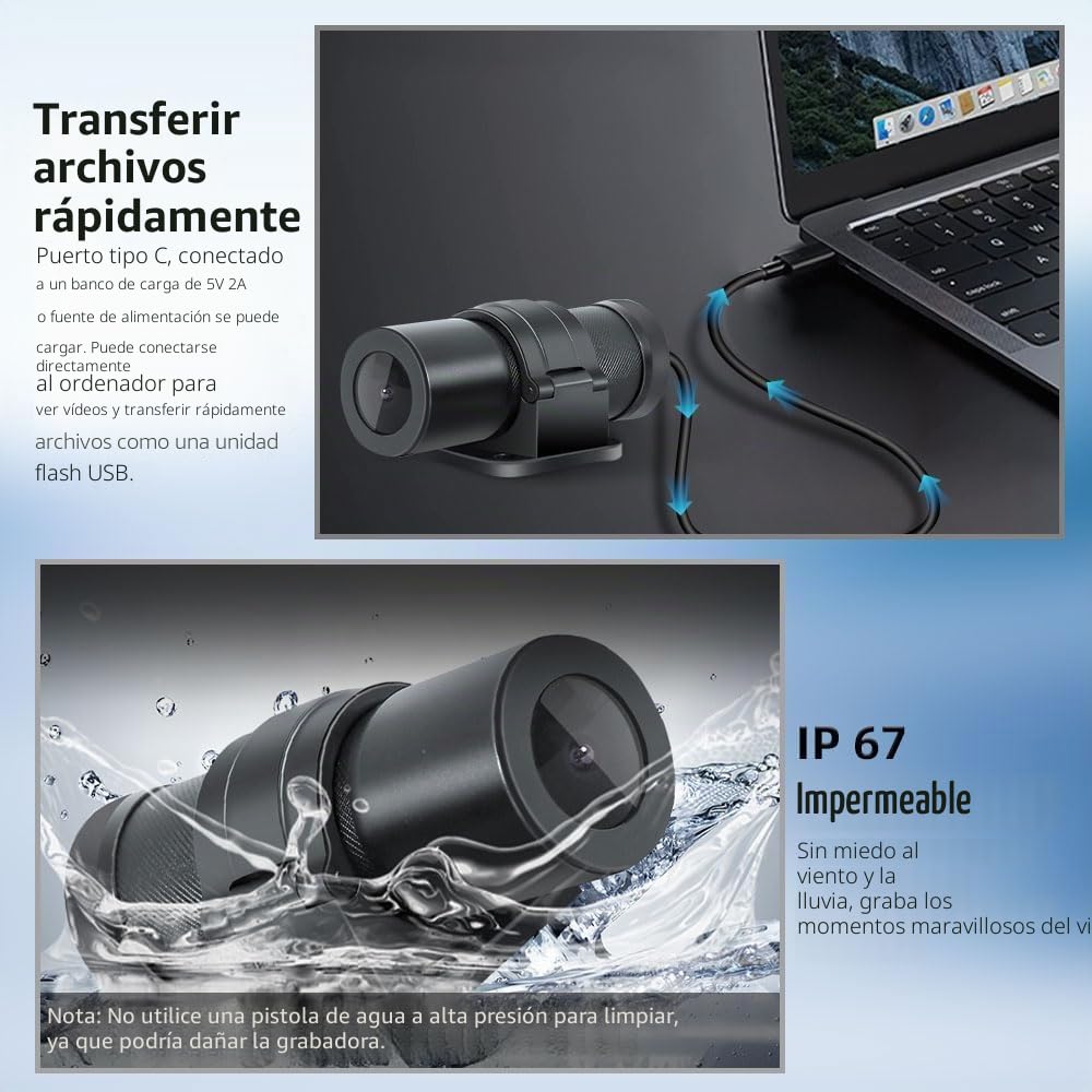 Cámara para Casco de Bicicleta y Motocicleta VSYSTO, Encendido/Apagado Automático, WiFi HD 1080P Lente de Visión Nocturna de 150°, Cámara de Acción Portátil, Sensor G, Grabación en Bucle