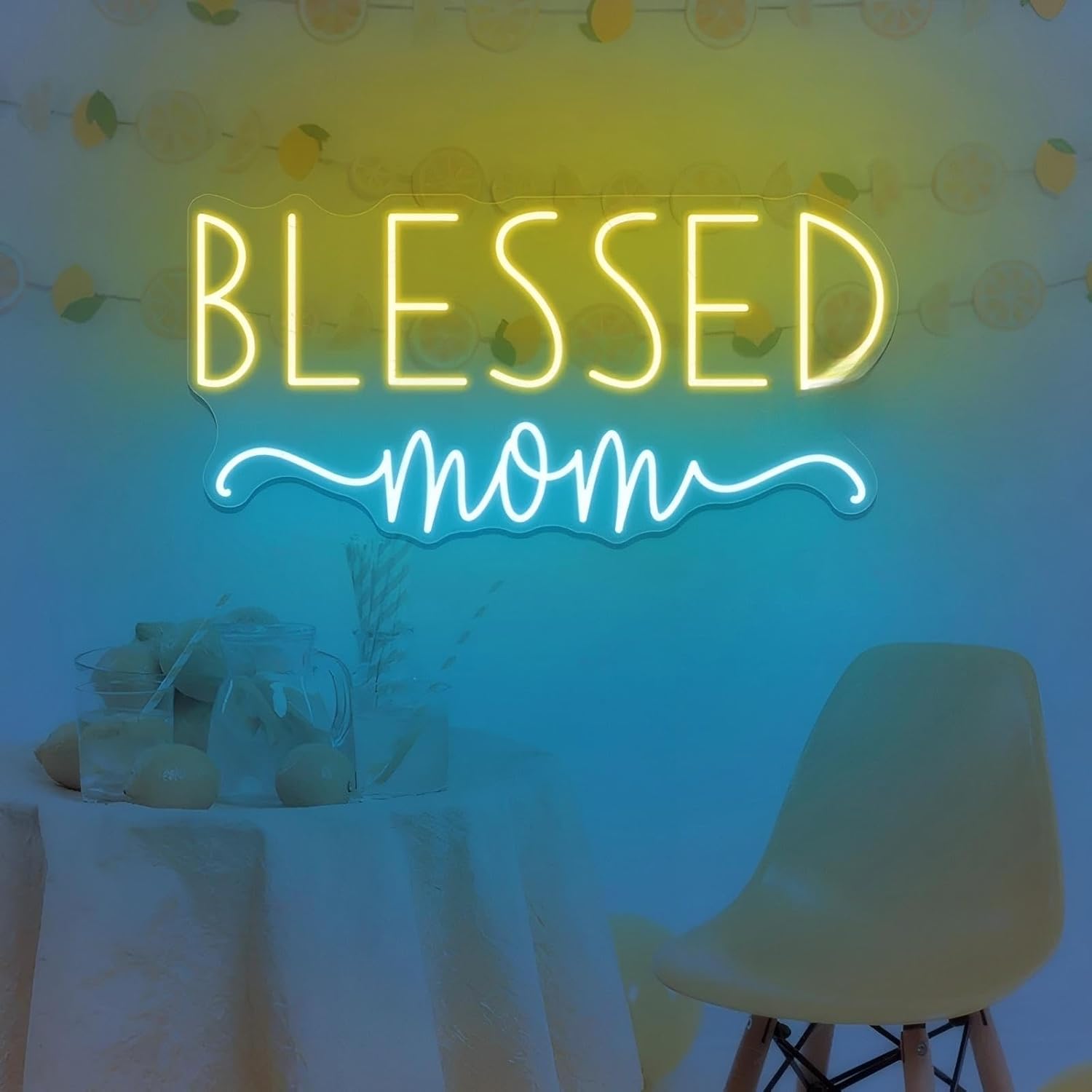 Blessed Mom Sign Gift For Mom Mothers Day Gift Home Decor Kitchen Neon Sign Custom Neon Sign For Mom Personalized Rustic Sign For Mom,Bedroom Living Outdoor Wall Art Mother's Day Gifts