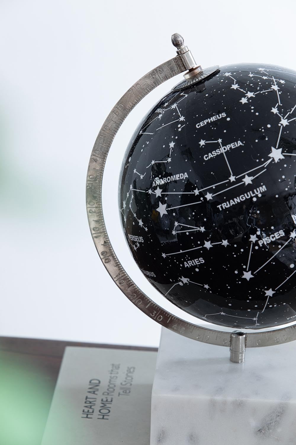 ORYNTIDE Celestial Globe with Constellation - Black Marble Decor, Modern Home Decor for Living Room, Office, or Shelf Display, Elegant Astronomy Gift for Star Gazers and Space Enthusiasts - D8