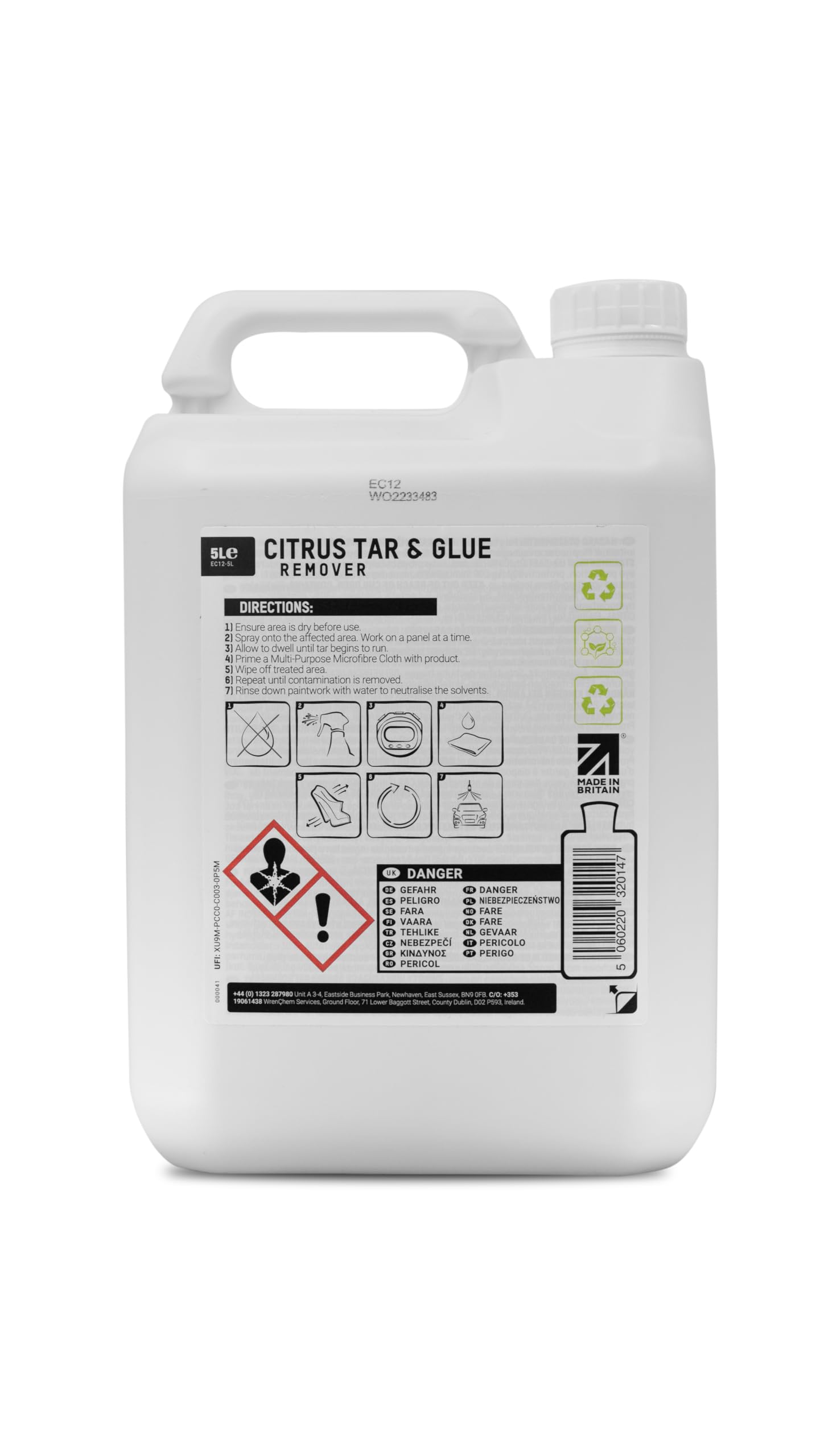 autopflege Autolack Klebstoff- & Teerentferner Set | ValetPRO Citrus Tar & Glue Remover 5l + Mikrofasertuch | Entfernt Kleberückstände Teer Baumharz von harten und lackierten Oberflächen am Auto