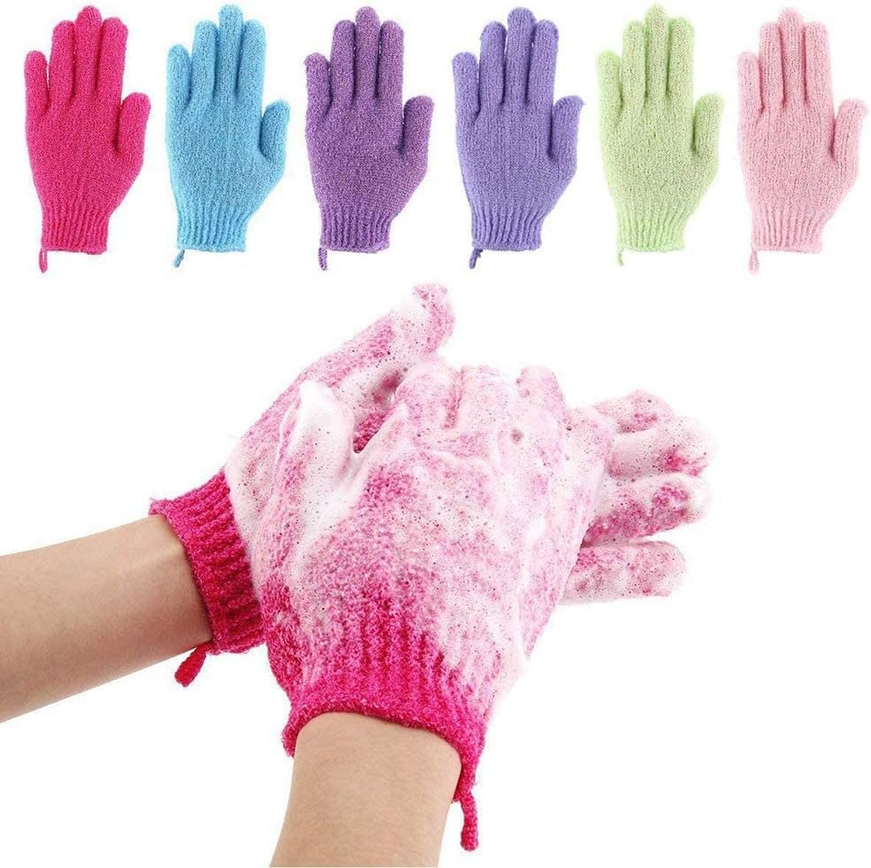 12 Pcs Exfoliating Shower Bath Gloves for Shower,Spa,Massage and Body Scrubs,Dead Skin Cell Remover Solft and Suitable for Men,Women and Children