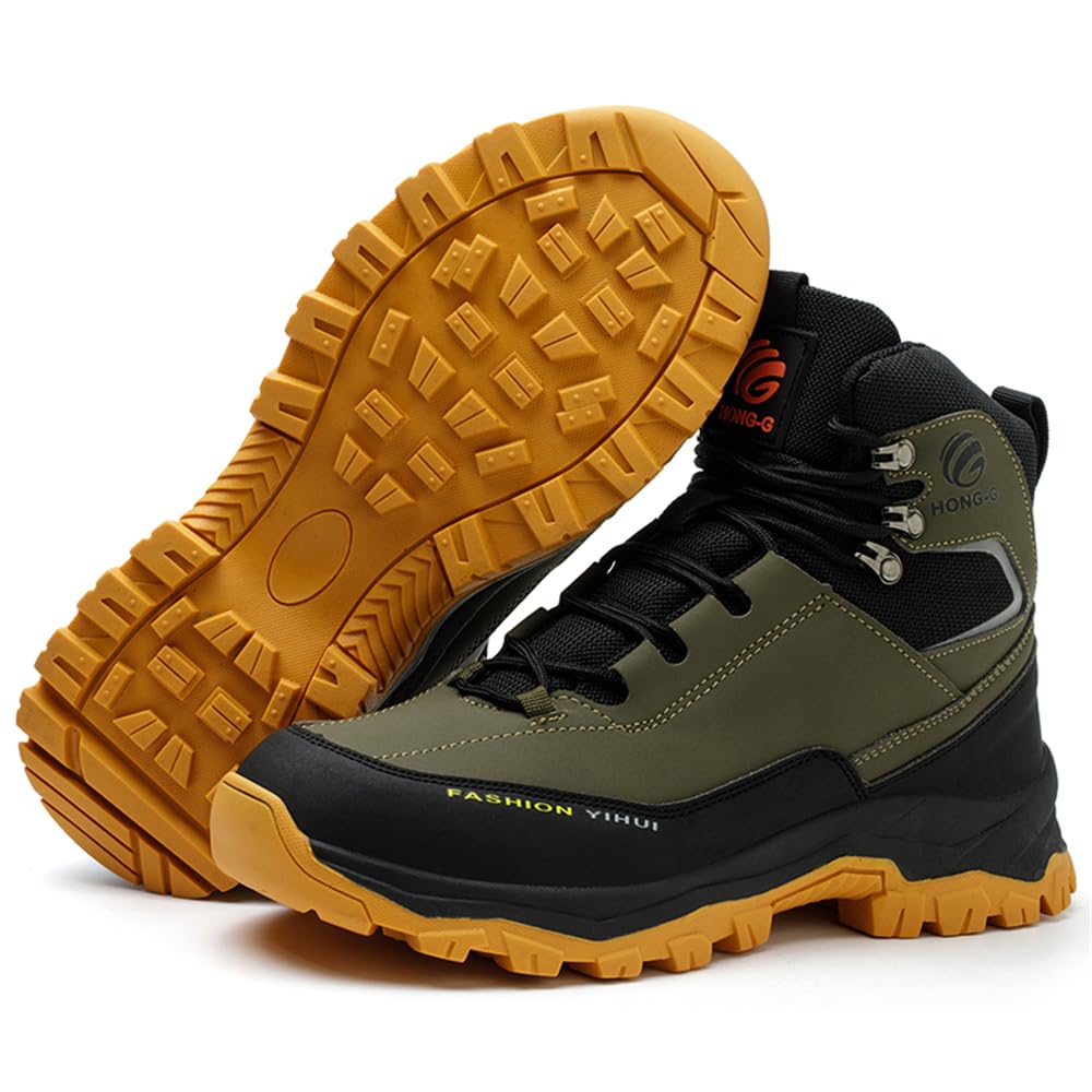 Zapatos de seguridad para hombre y mujer, S3, ligeros, impermeables, altos, antideslizantes, botas de seguridad con puntera de acero