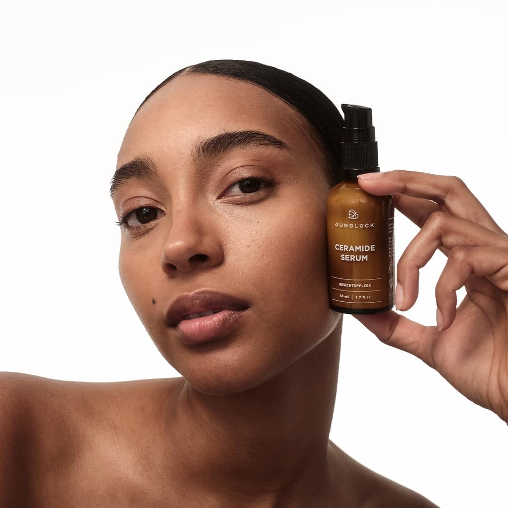 JUNGLÜCK Set Rötungen lindern SPF 50 | Reinigungsmilch + Ceramide Serum + Feuchtigkeitsspendende Tagescreme SPF 50 – beruhigt & schützt
