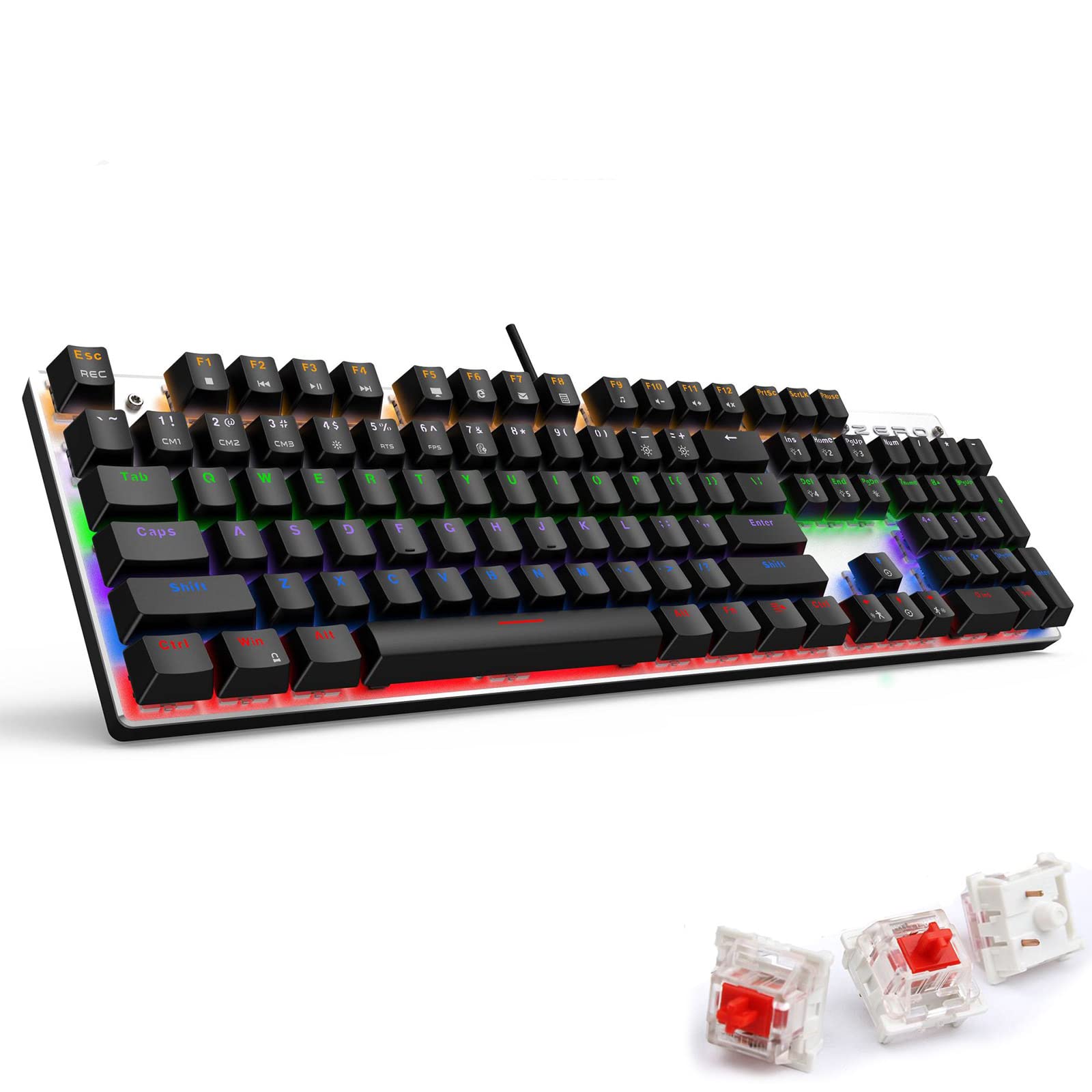ゲーミングキーボード メカニカルキーボード イルミネーション Amazon | コンピューターキーボード | RGB メカニカルゲーマー