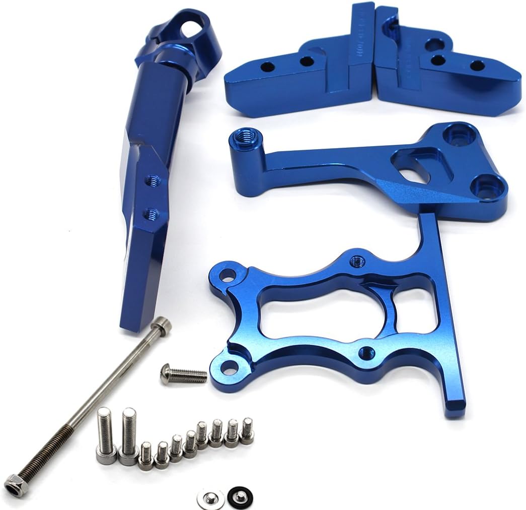 Krace CNC Steering Damper Stabilizer Bracket Buffer Control Bar with Bracket Fit for Yamaha MT07 FZ07 MT-07 FZ-07 2014-2019, XSR 700 2015-2019